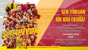 Takımımızın 23. Şampiyonluğunu kutlamaya Tüm Futbolseverler Davetlidir.