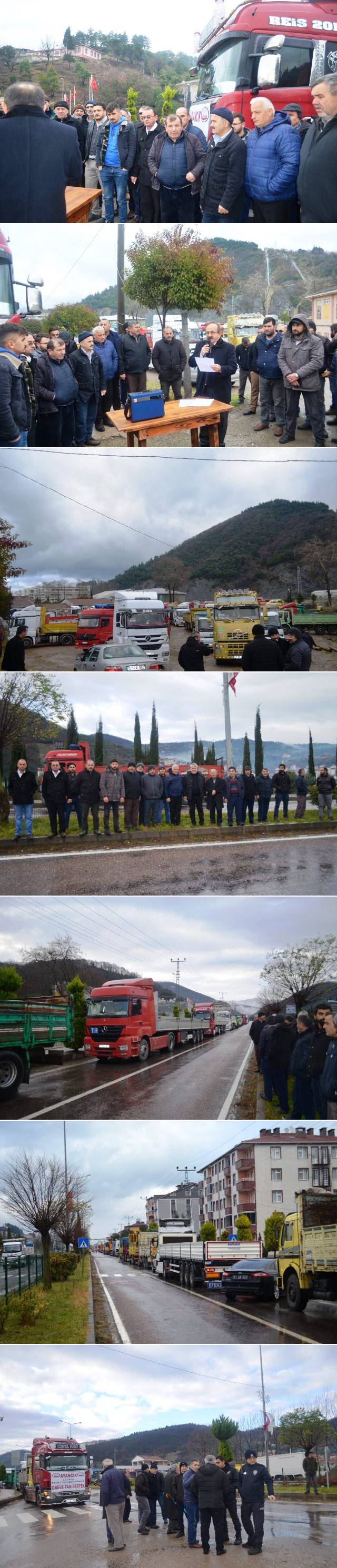 Türkiye genelinde yapılan eylemlere İlçemiz Ayancık’ta bulunan Nakliyeciler de destek verdi.