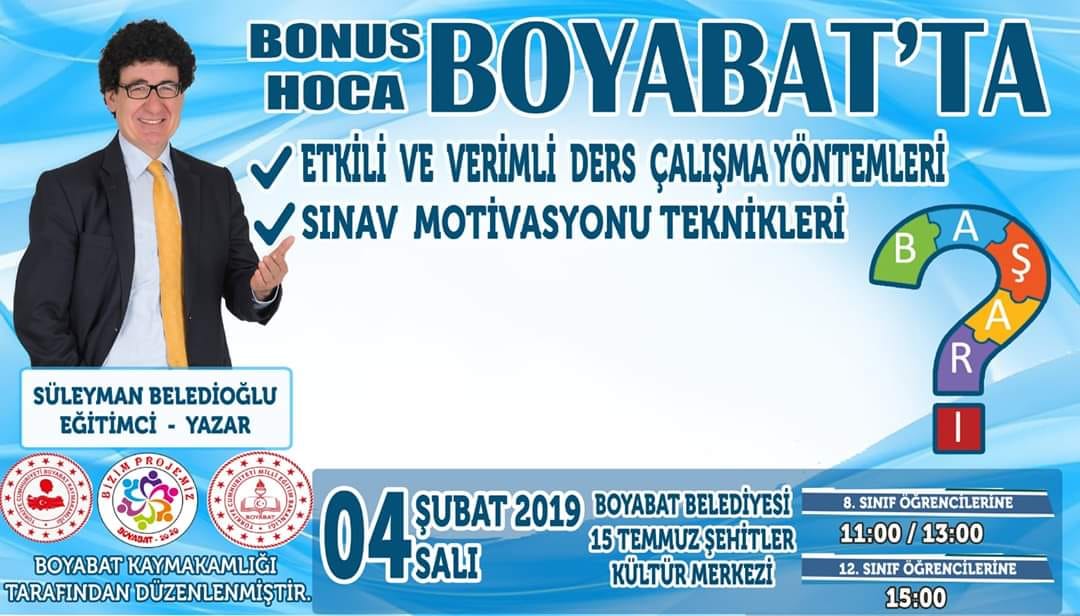 Bonus Hoca Boyabat’ta