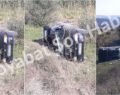 Bektaş Köyü yakınında bir araç takla attı..