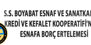 S.S. BOYABAT ESNAF VE SANATKARLAR ODASINDAN DUYURU