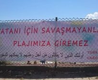 Sinop’ta plaja asılan pankart kaldırıldı