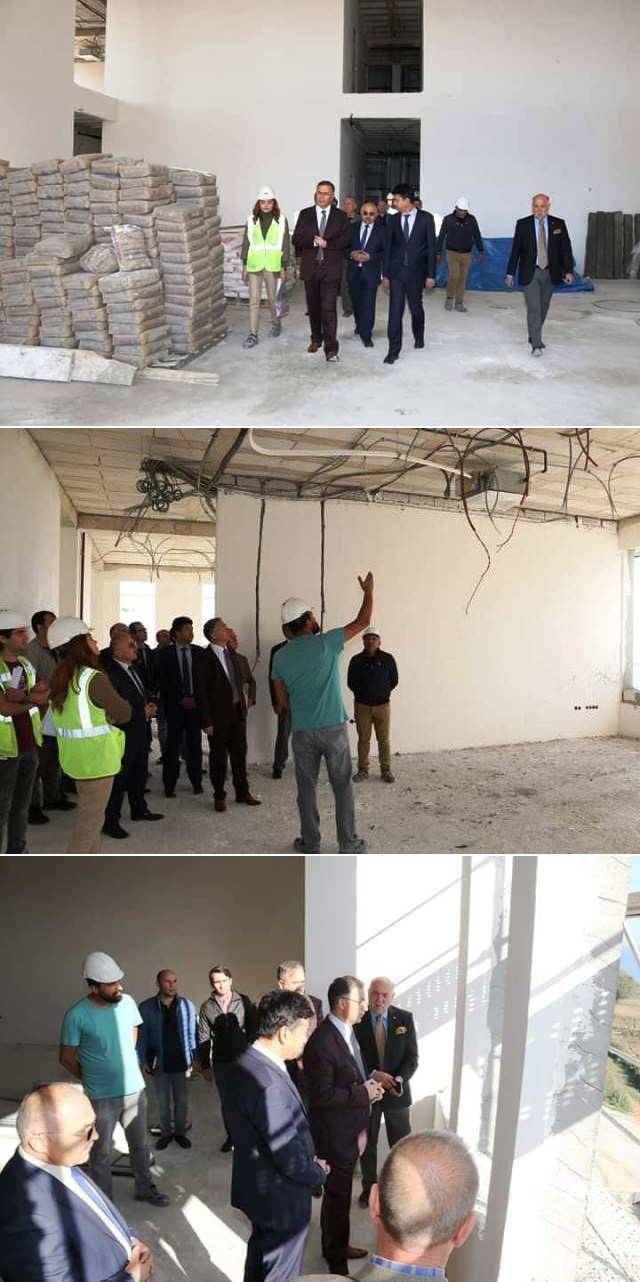 Sinop Valisi Köksal Şakalar, yapımı devam eden 112 Acil Çağrı Merkezi inşaatında incelemelerde bulundu.